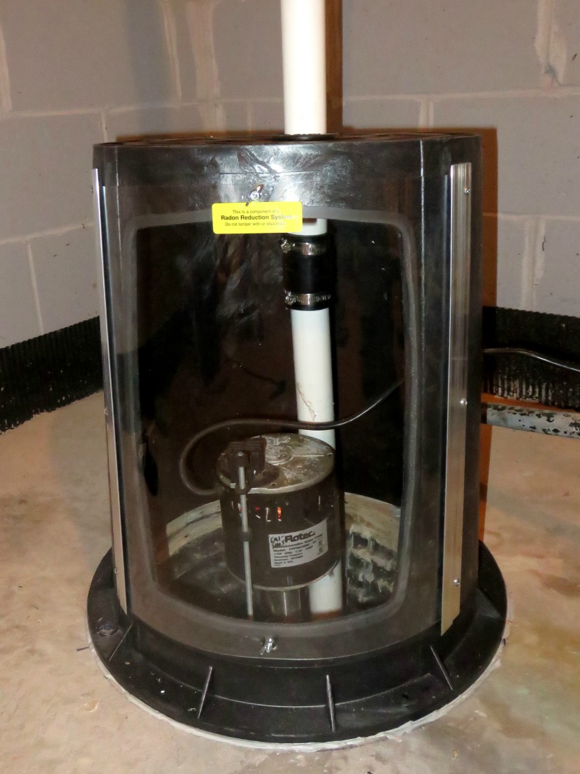 sump radon mitigation system pump pedestal indoor clear inspection gasket door abs port