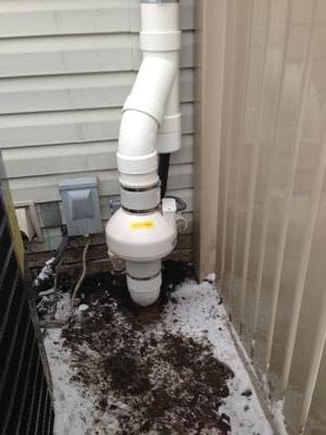 Covering a pedestal sump pump, using foam core PVC pipe building stairwell diagram 