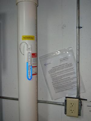 System manometer shows the system is functioning